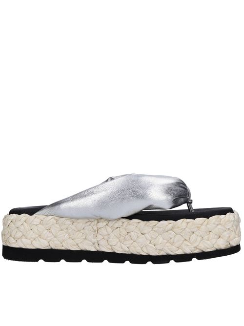 Faux leather thong mules FABI | FD2103A LAMEARGENTO